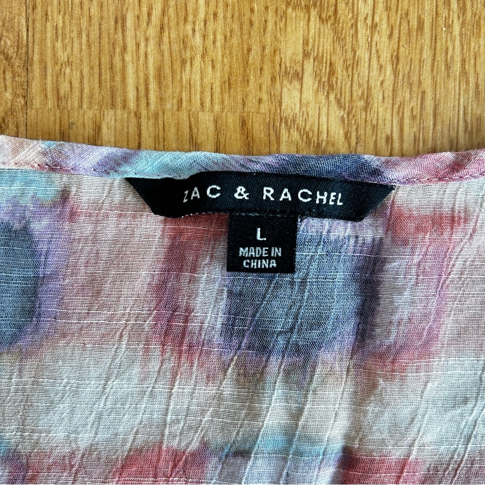 Zac & Rachel Pink and Blue Checkered Blouse - Picture 2 of 3